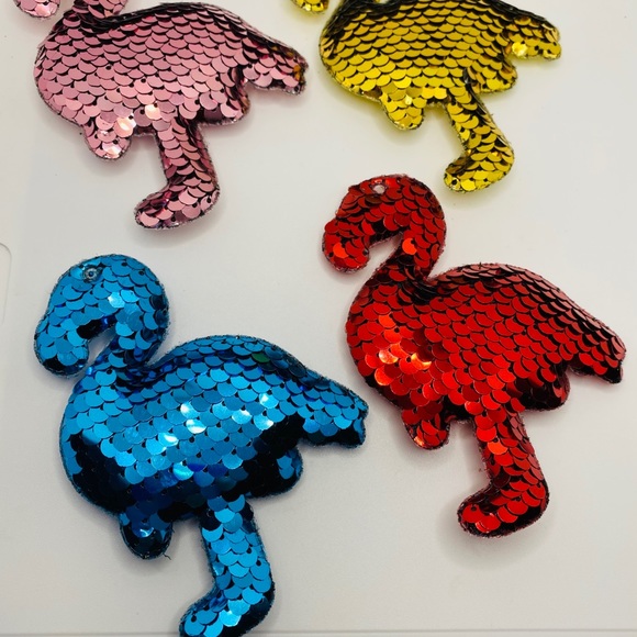 ORNAMENTS FLAMINGOS 🦩 SEQUINS!!!  4 TOTAL - Picture 6 of 14